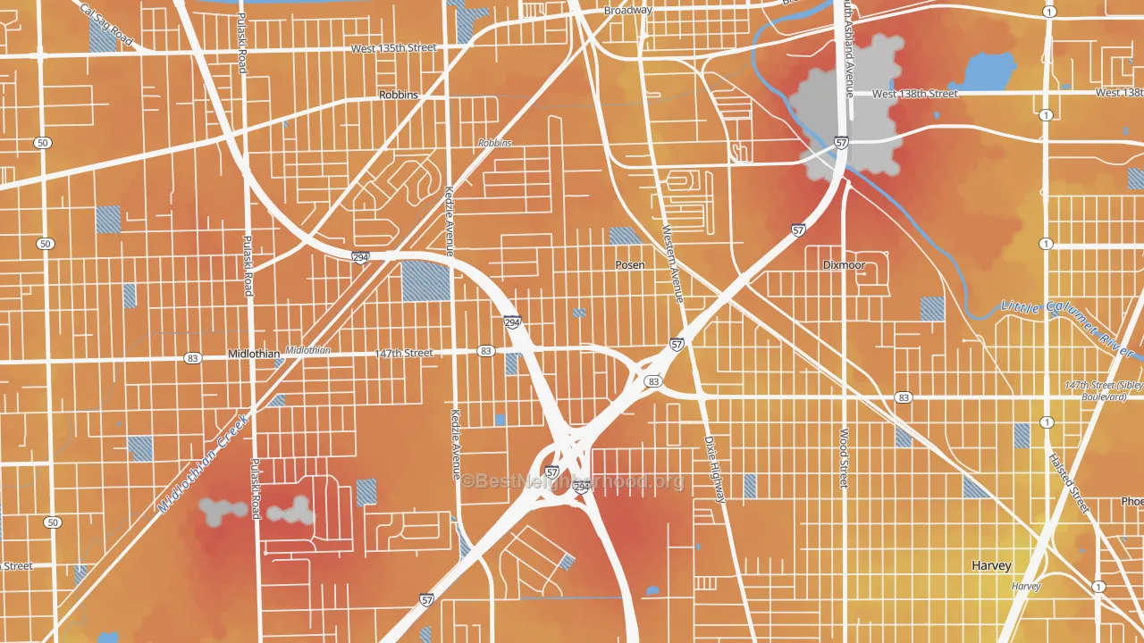 Transit Grade map of Posen, IL
