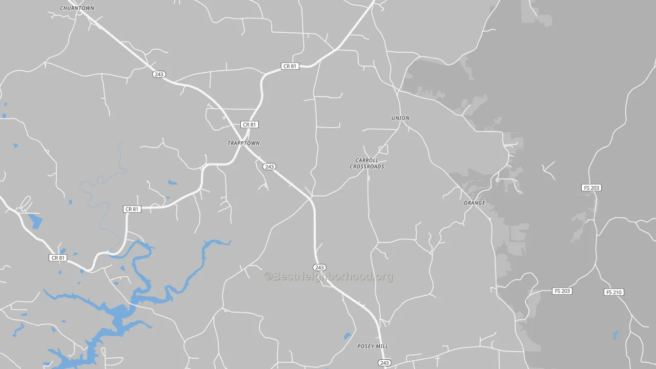 Transit Grade map of Posey Mill, AL
