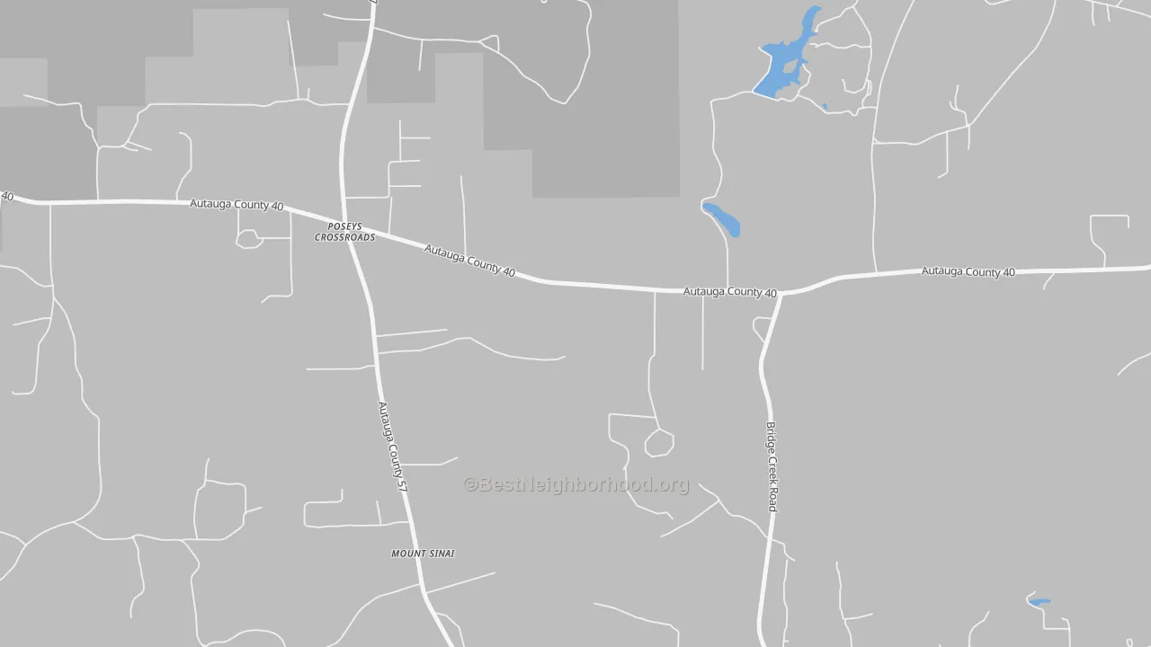 Transit Grade map of Poseys Crossroads, AL