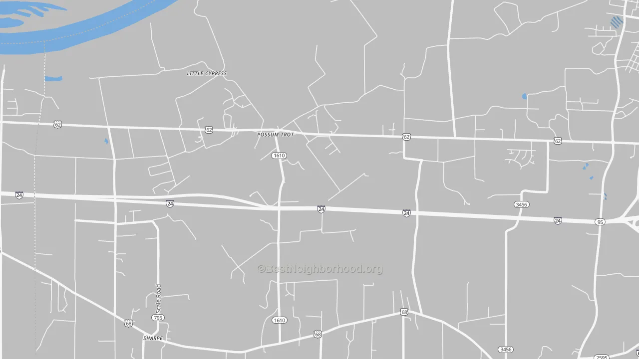 Transit Grade map of Possum Trot, KY