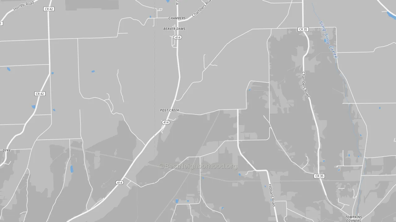 Transit Grade map of Post Creek, NY