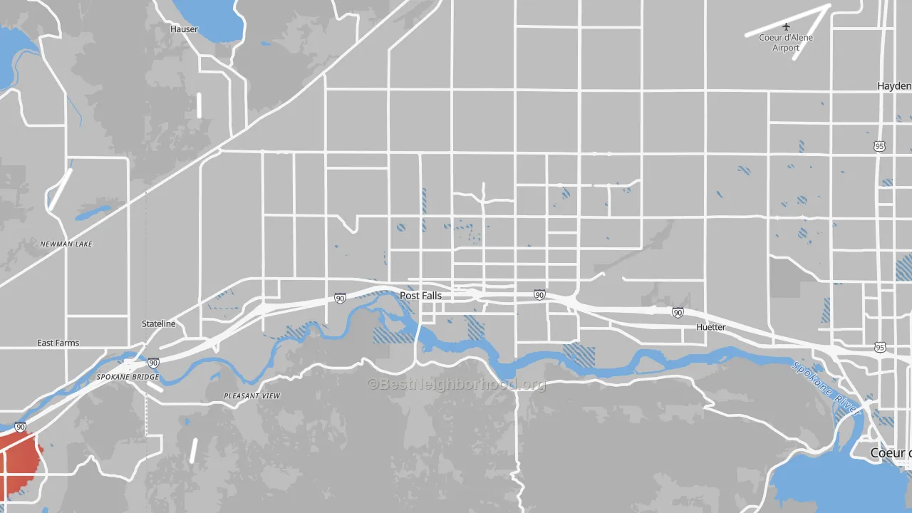 Transit Grade map of Post Falls, ID