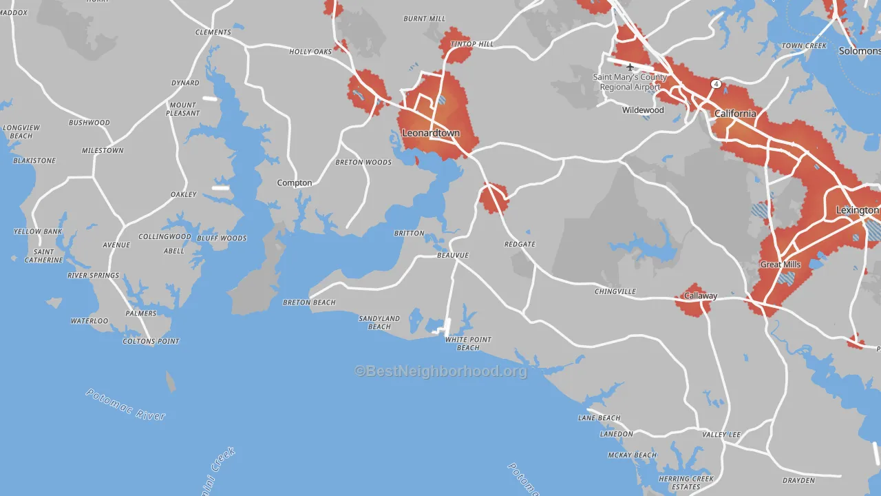 Transit Grade map of Potomac Shores, MD