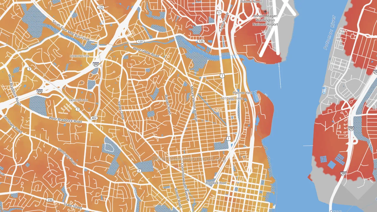 Transit Grade map of Potomac West, Alexandria, VA