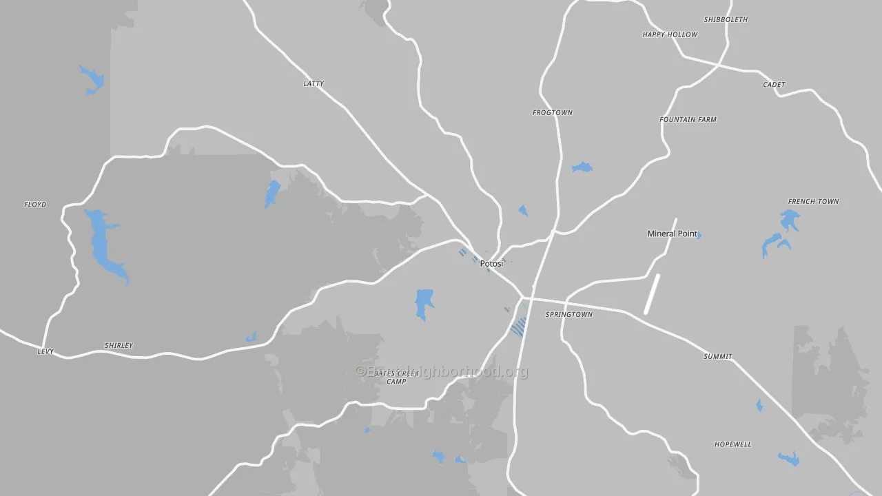 Transit Grade map of Potosi, MO