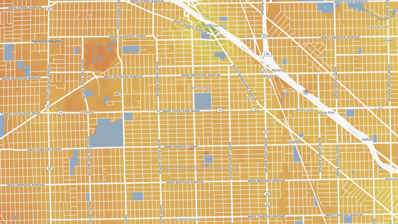 Transit Grade map of Pottage Park, Chicago, IL