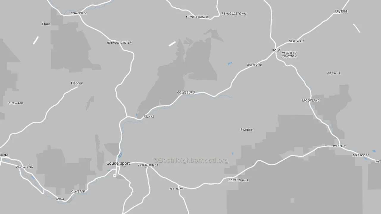 Transit Grade map of Potter County, PA