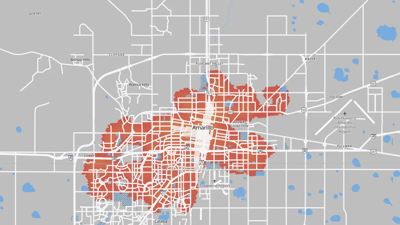 Transit Grade map of Potter County, TX