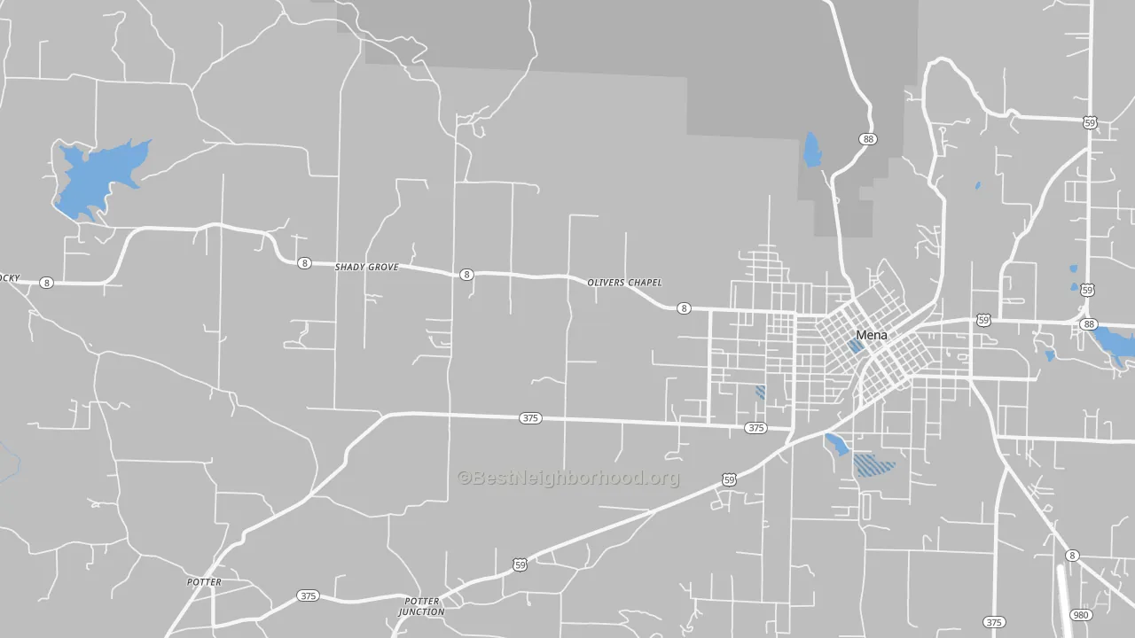 Transit Grade map of Potter Junction, AR