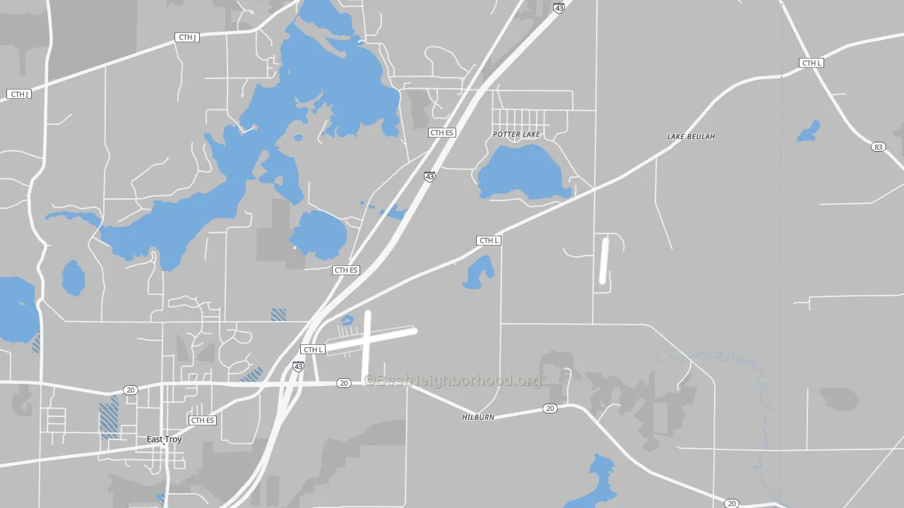 Transit Grade map of Potter Lake, WI