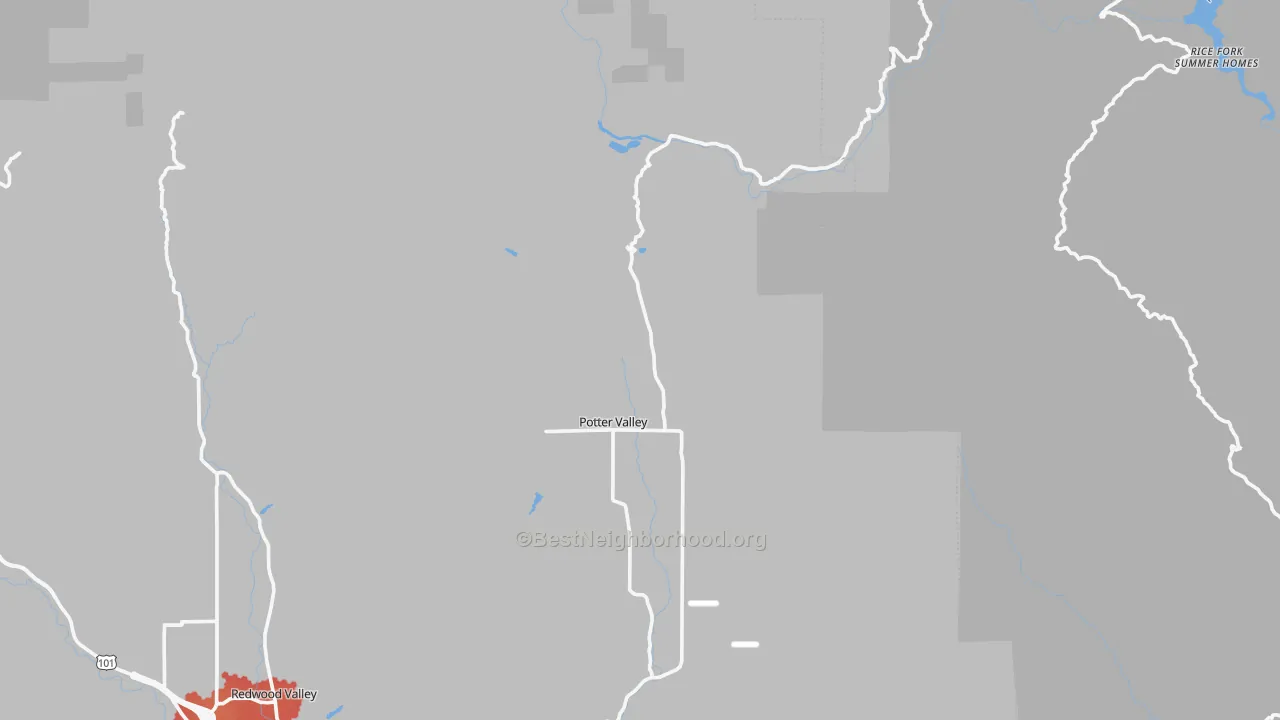 Transit Grade map of Potter Valley, CA