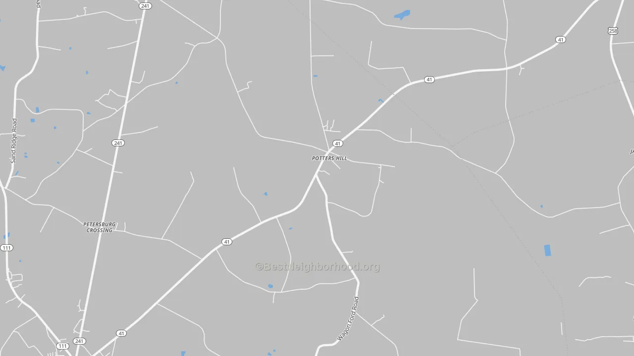 Transit Grade map of Potters Hill, NC