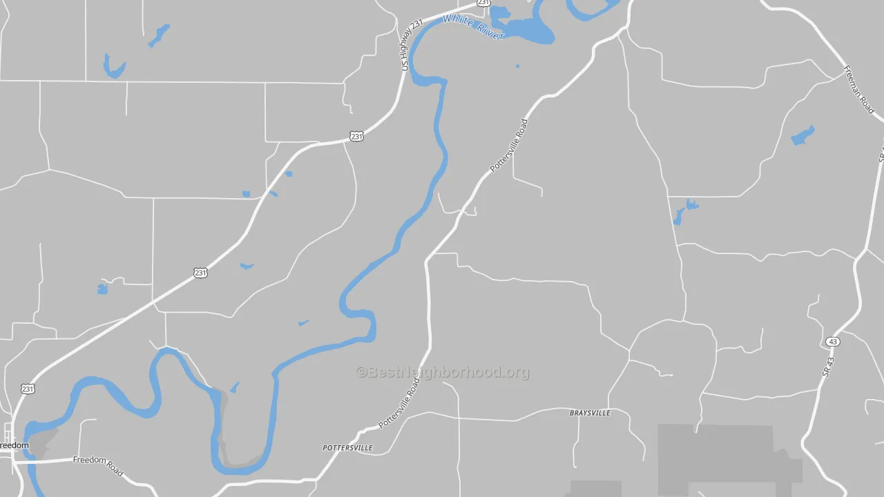 Transit Grade map of Pottersville, IN