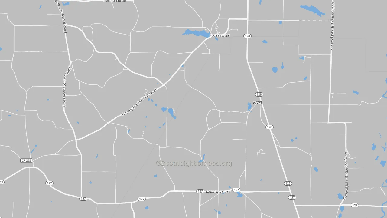 Transit Grade map of Potterville, GA