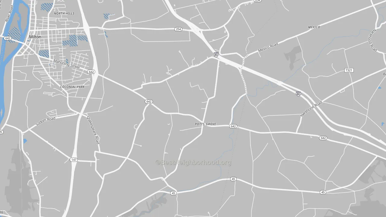 Transit Grade map of Potts Grove, PA