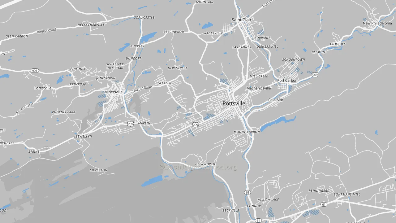 Transit Grade map of Pottsville, PA