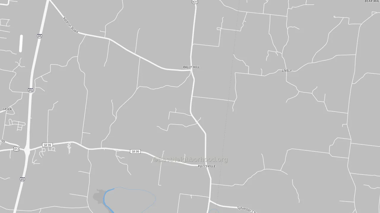 Transit Grade map of Pottsville, TN
