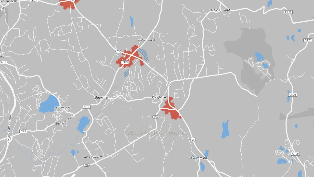 Transit Grade map of Poughquag, NY