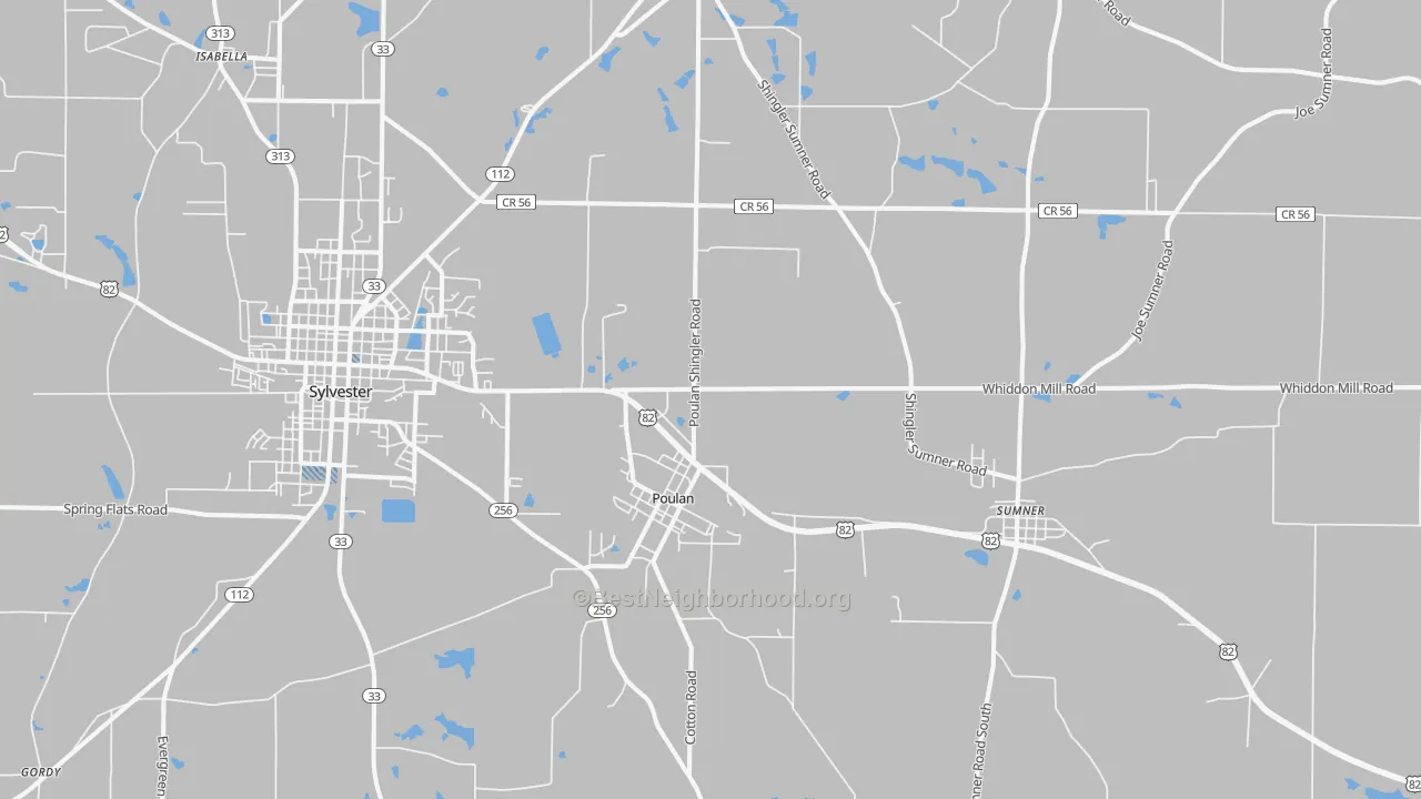 Transit Grade map of Poulan, GA
