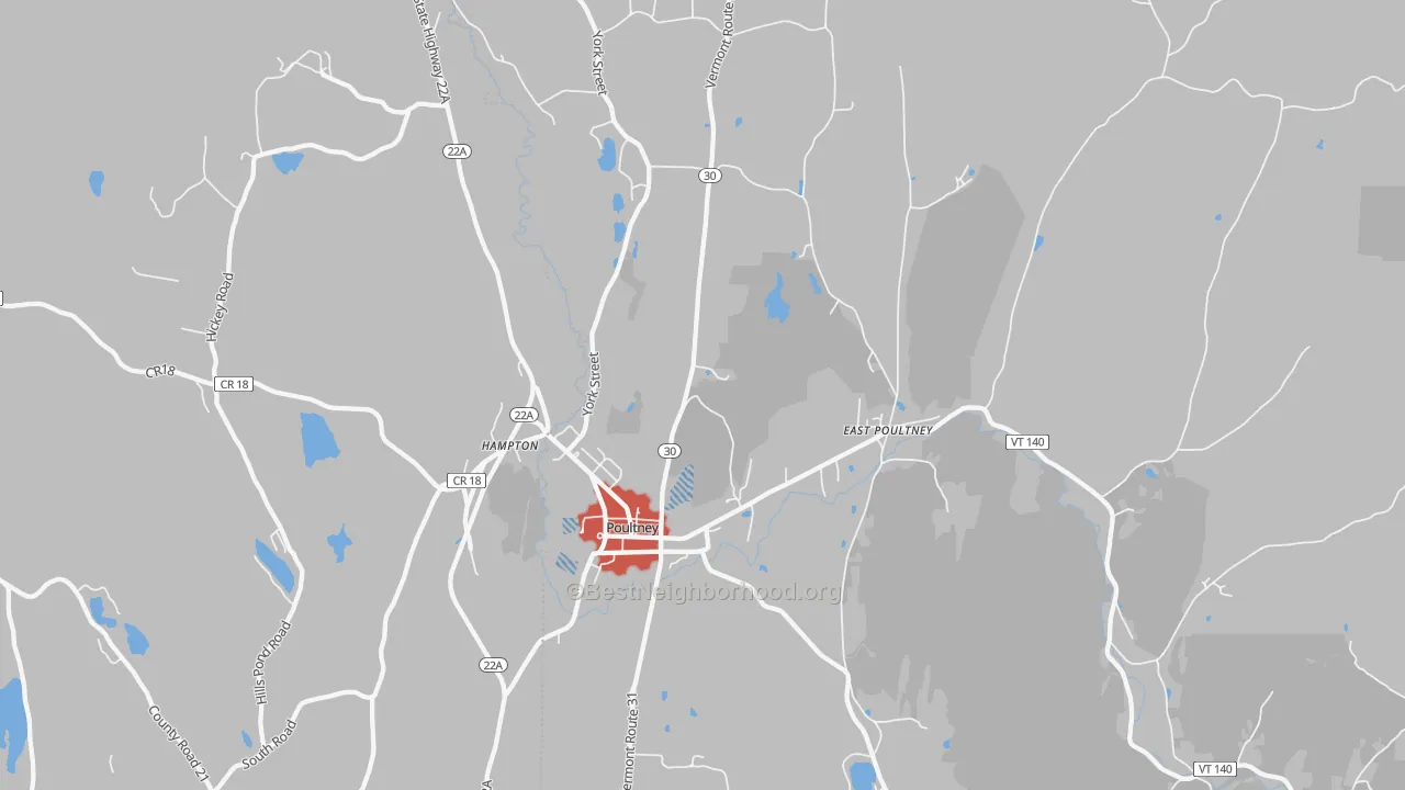 Transit Grade map of Poultney, VT