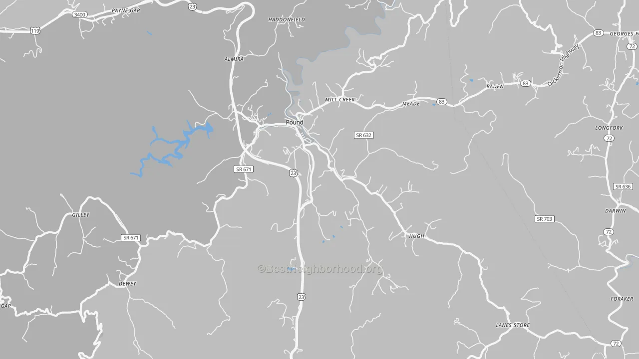 Transit Grade map of Pound, VA