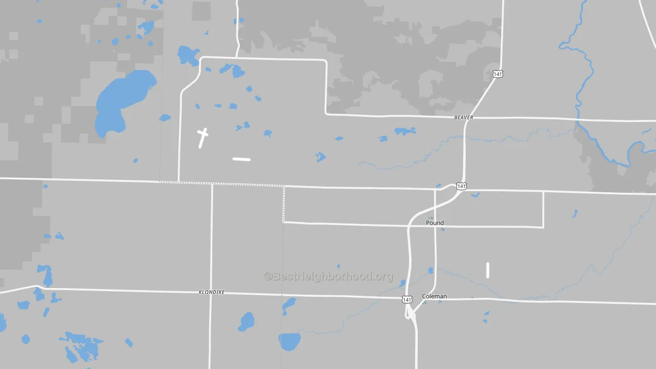 Transit Grade map of Pound, WI