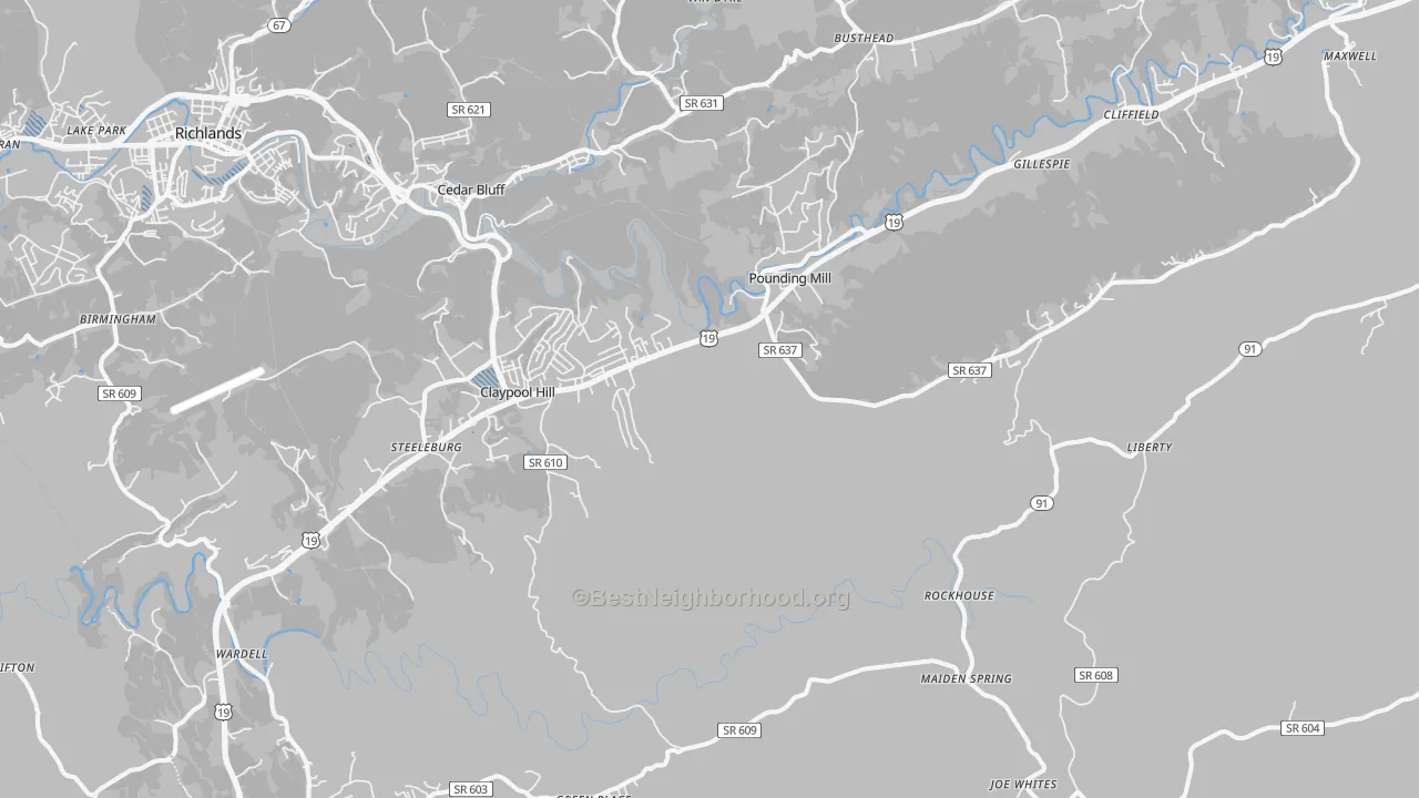 Transit Grade map of Pounding Mill, VA