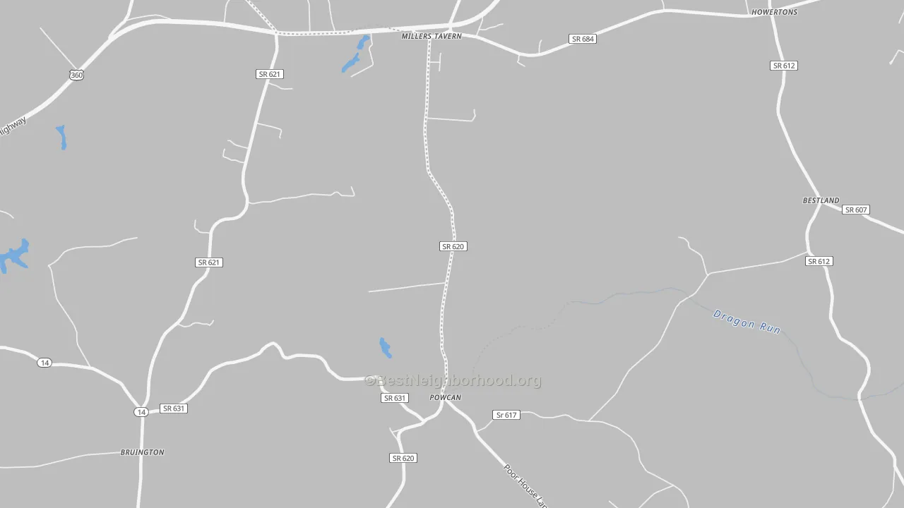 Transit Grade map of Powcan, VA