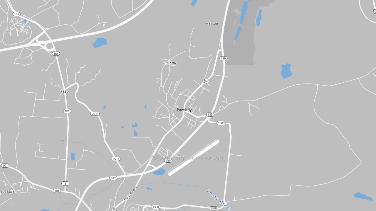 Transit Grade map of Powderly, KY