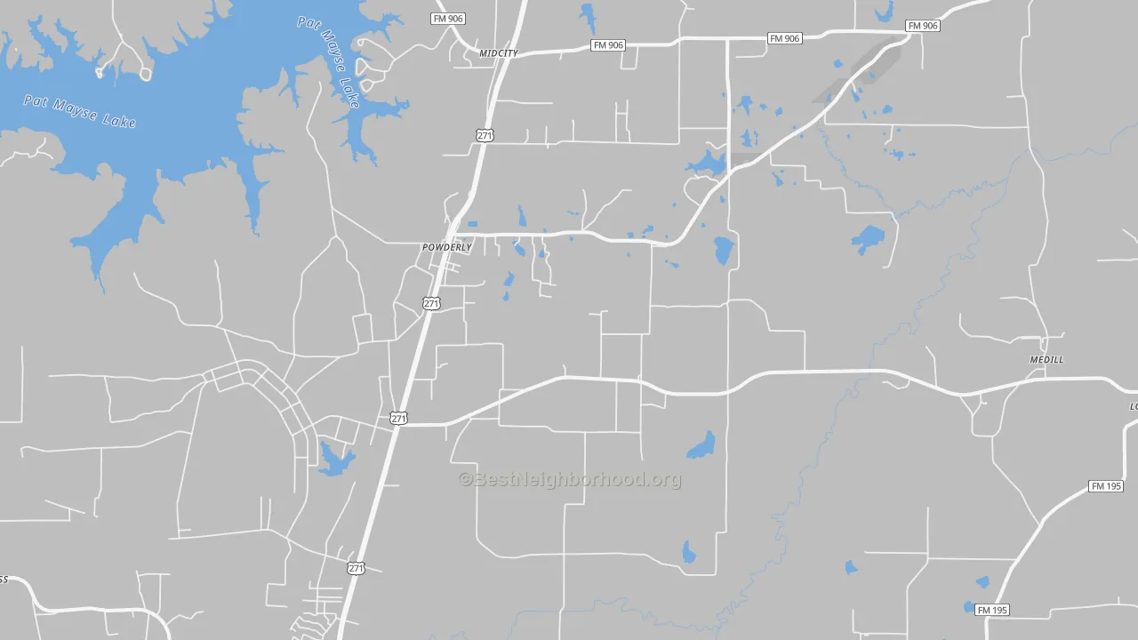 Transit Grade map of Powderly, TX
