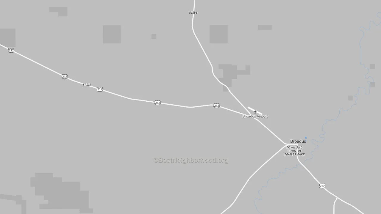 Transit Grade map of Powderville, MT