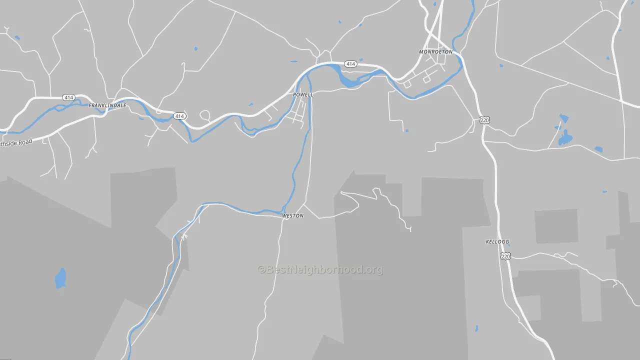 Transit Grade map of Powell, PA
