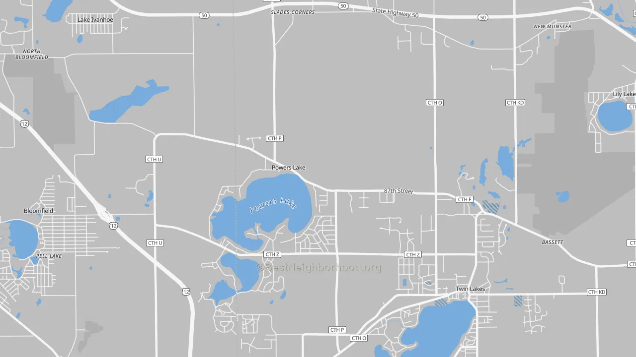 Transit Grade map of Powers Lake, WI
