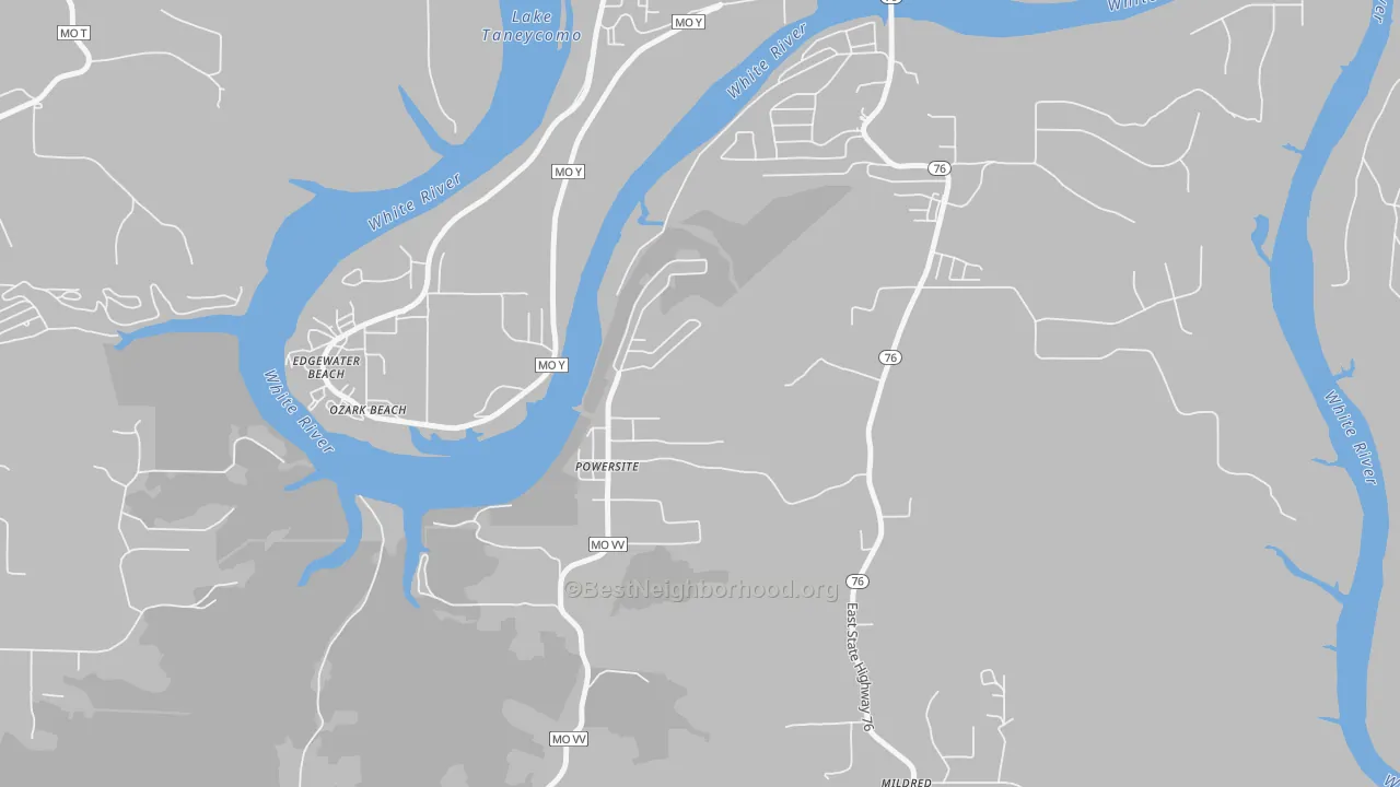 Transit Grade map of Powersite, MO