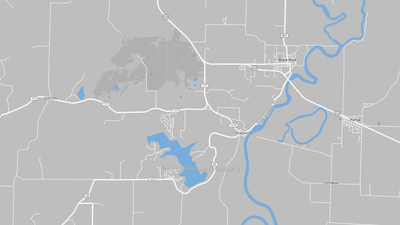 Transit Grade map of Powhatan, AR