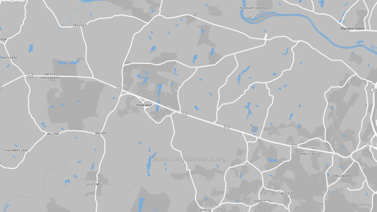 Transit Grade map of Powhatan County, VA