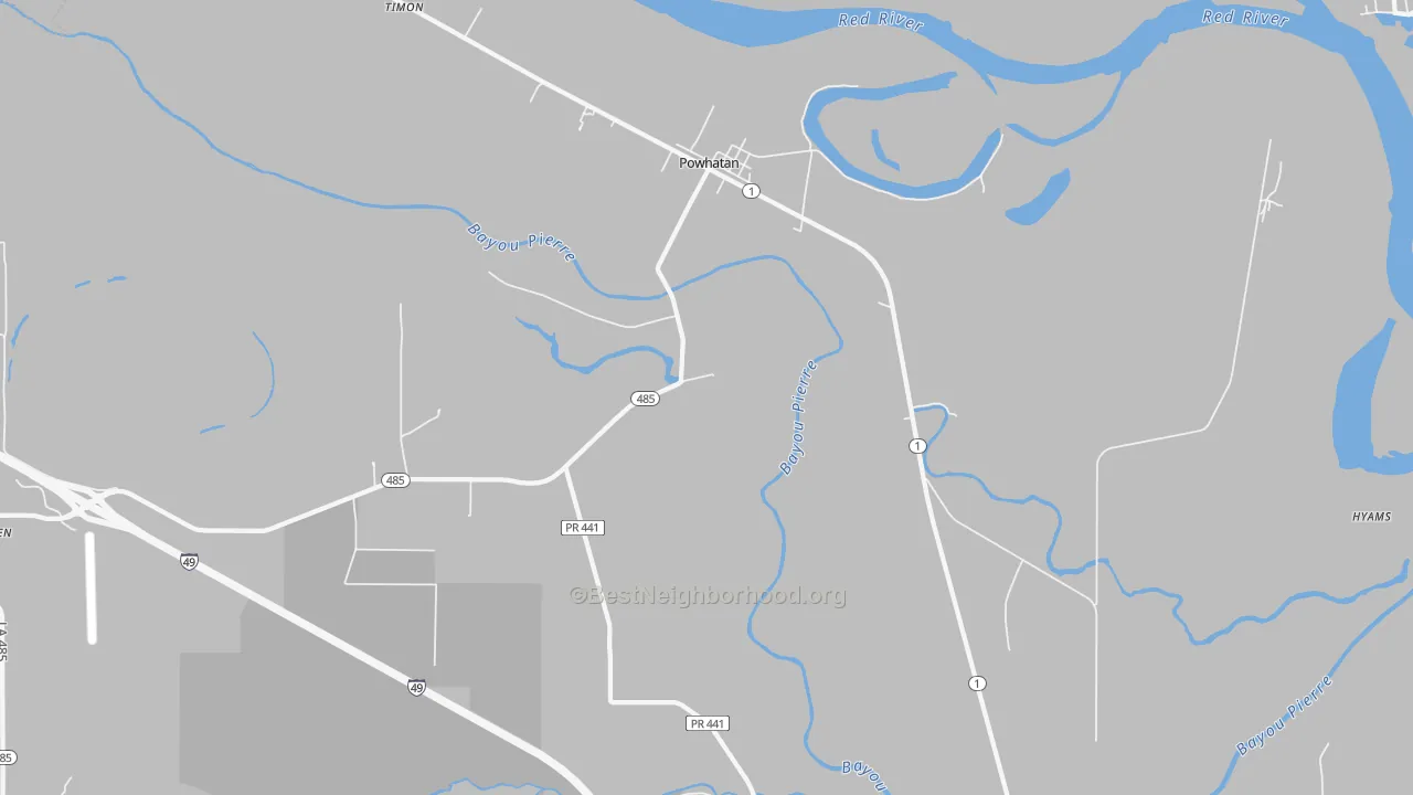 Transit Grade map of Powhatan, LA
