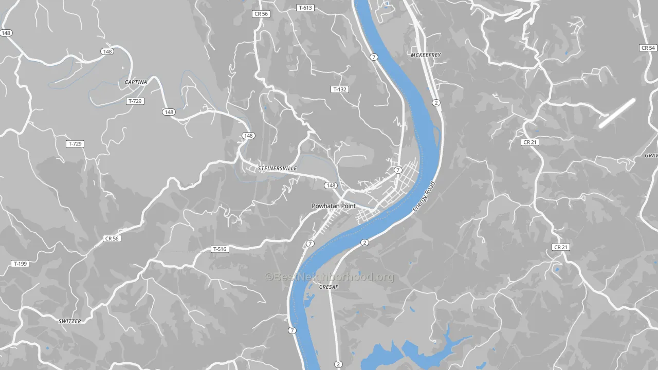Transit Grade map of Powhatan Point, OH