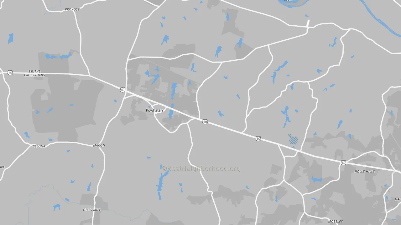 Transit Grade map of Powhatan, VA