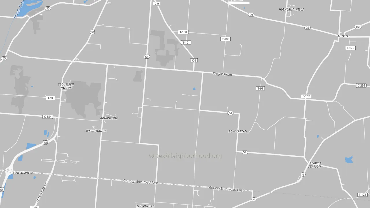 Transit Grade map of Powhatton, OH
