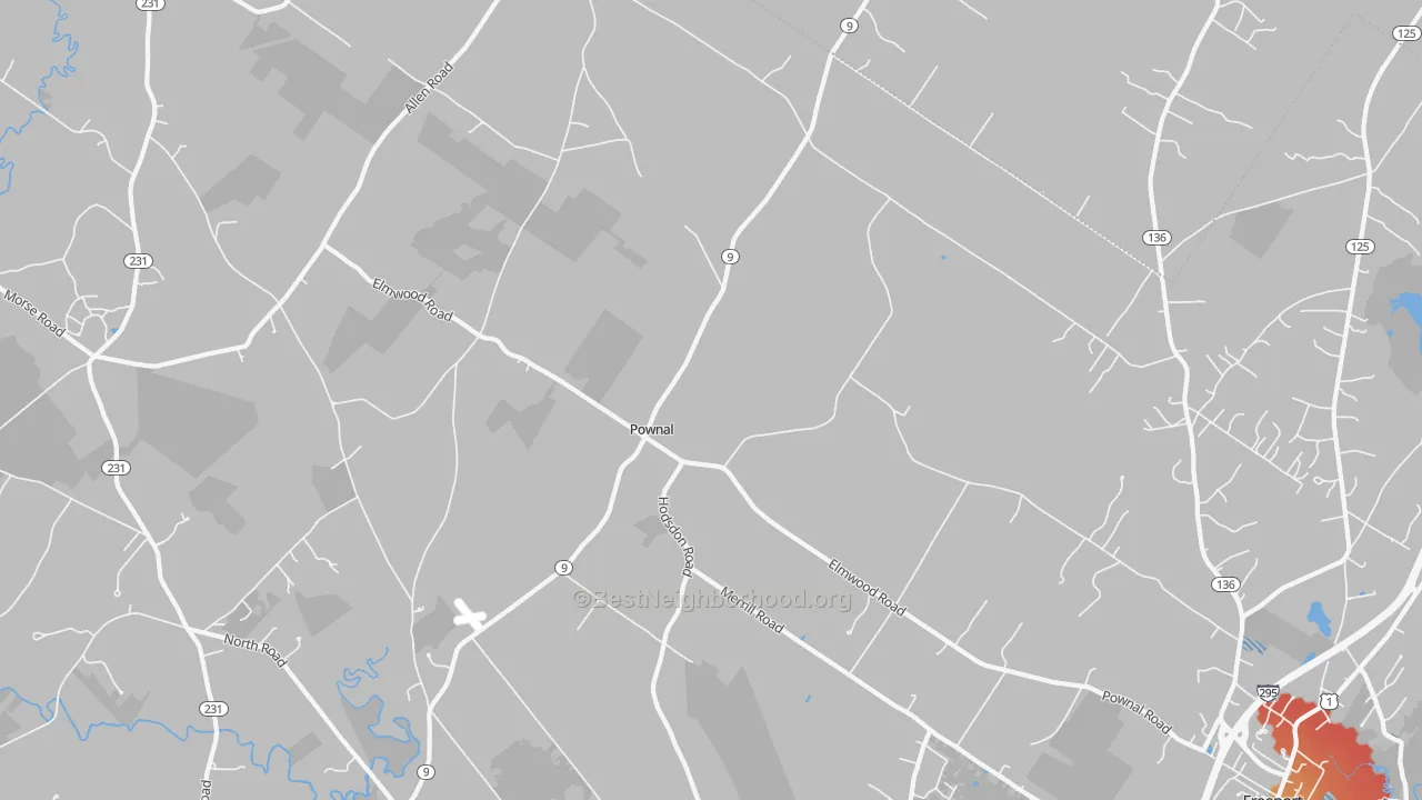 Transit Grade map of Pownal, ME