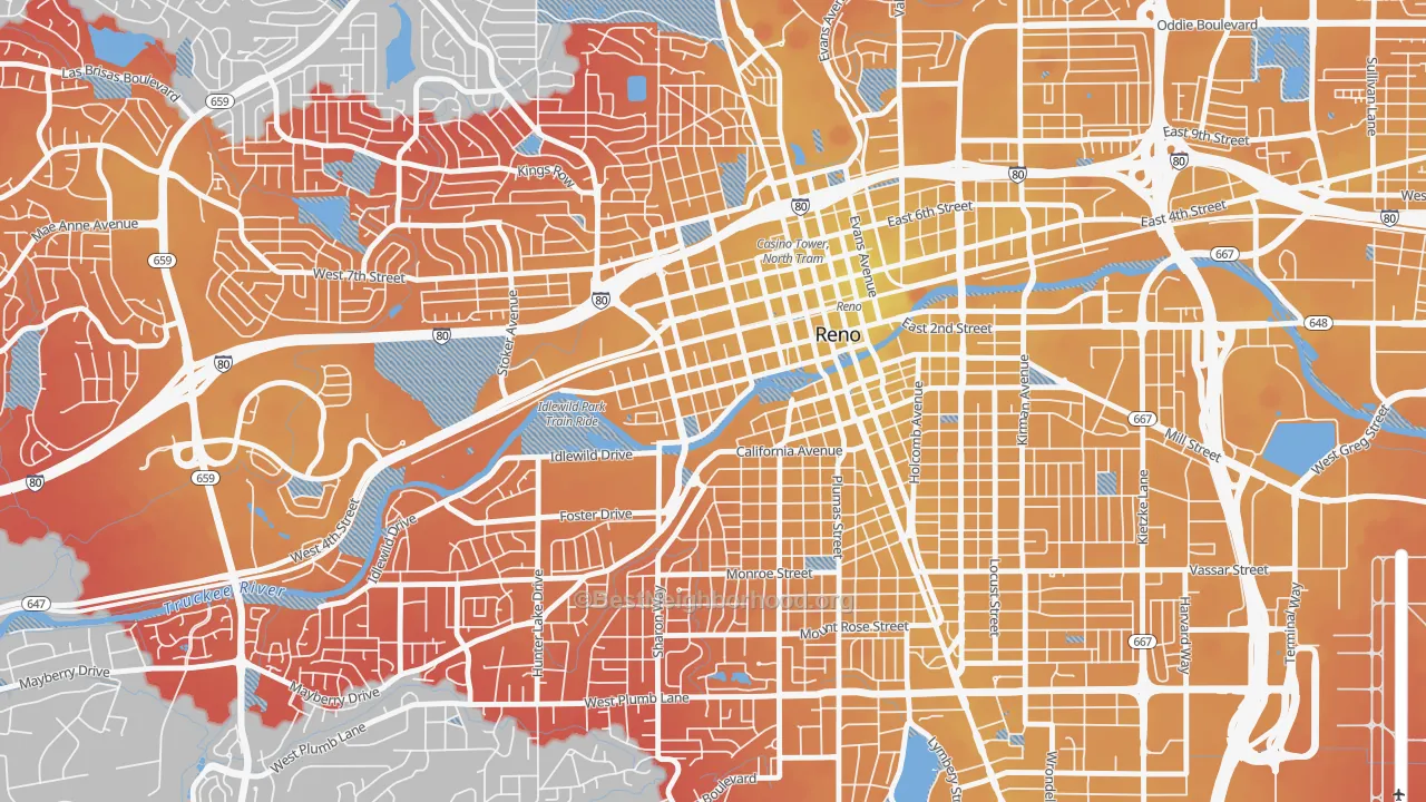Transit Grade map of Powning Addition, Reno, NV