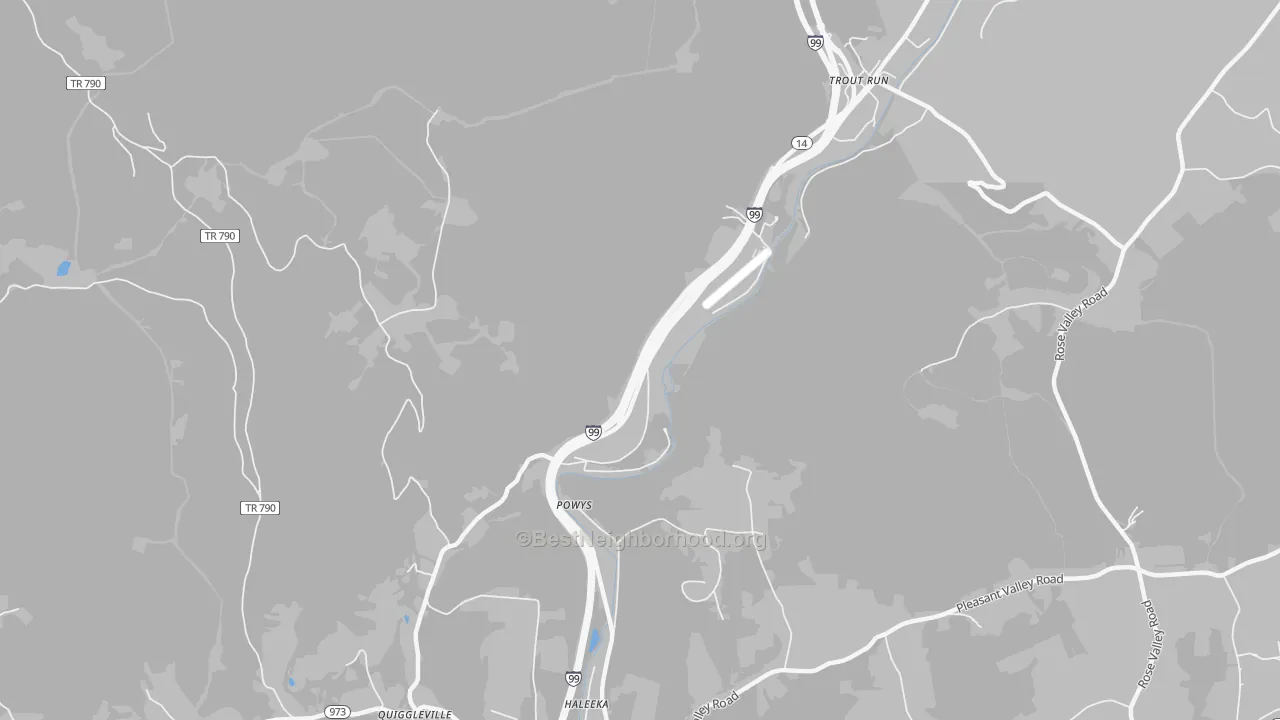 Transit Grade map of Powys, PA