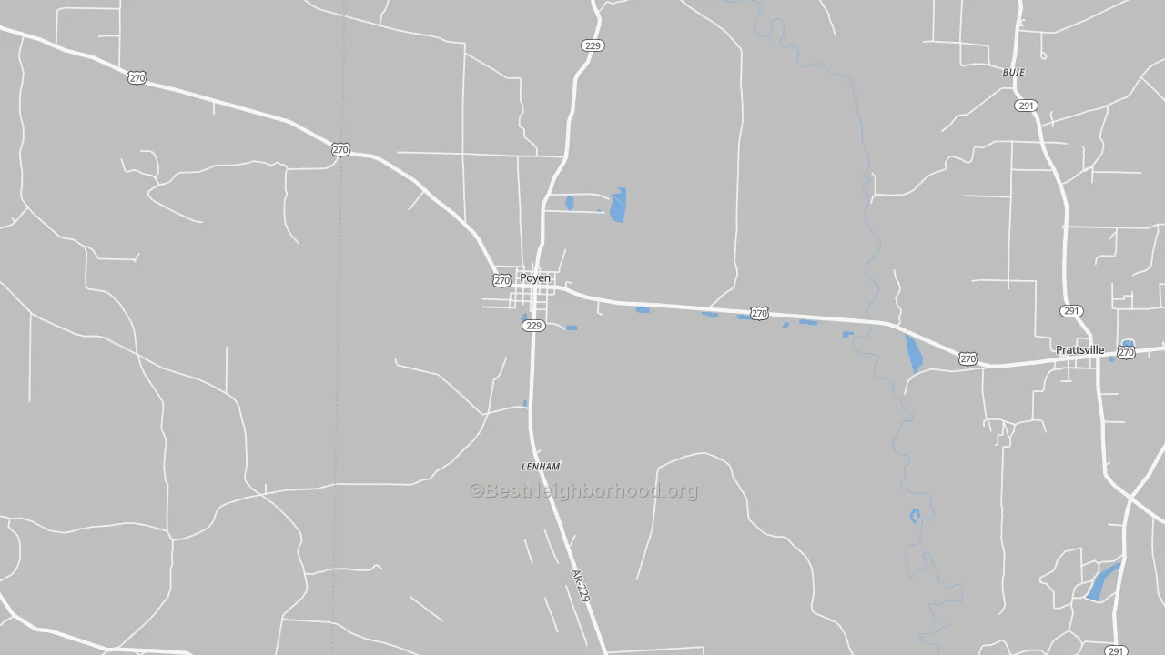 Transit Grade map of Poyen, AR