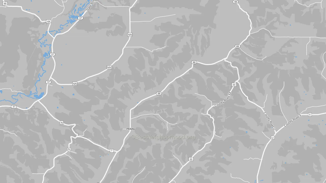 Transit Grade map of Praag, WI