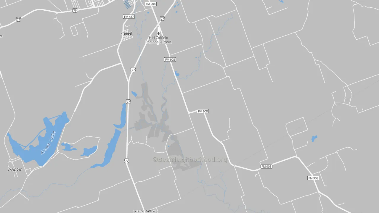 Transit Grade map of Praesel, TX