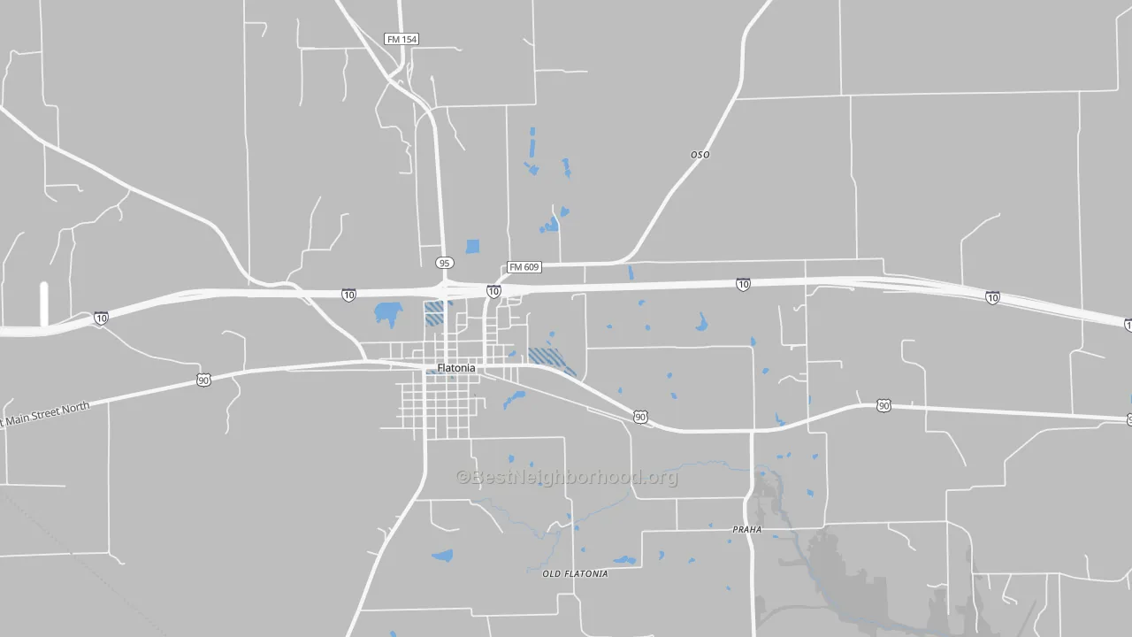 Transit Grade map of Praha, TX