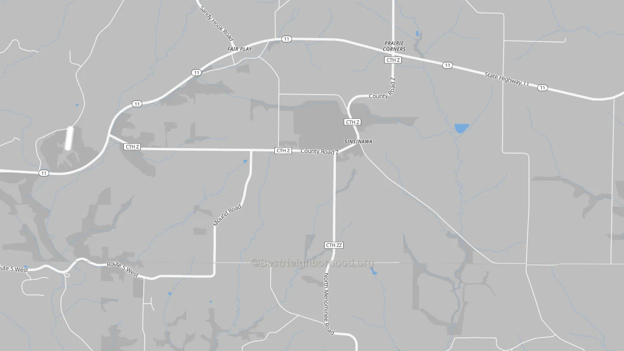 Transit Grade map of Prairie Corners, WI