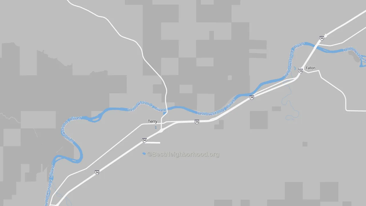 Transit Grade map of Prairie County, MT