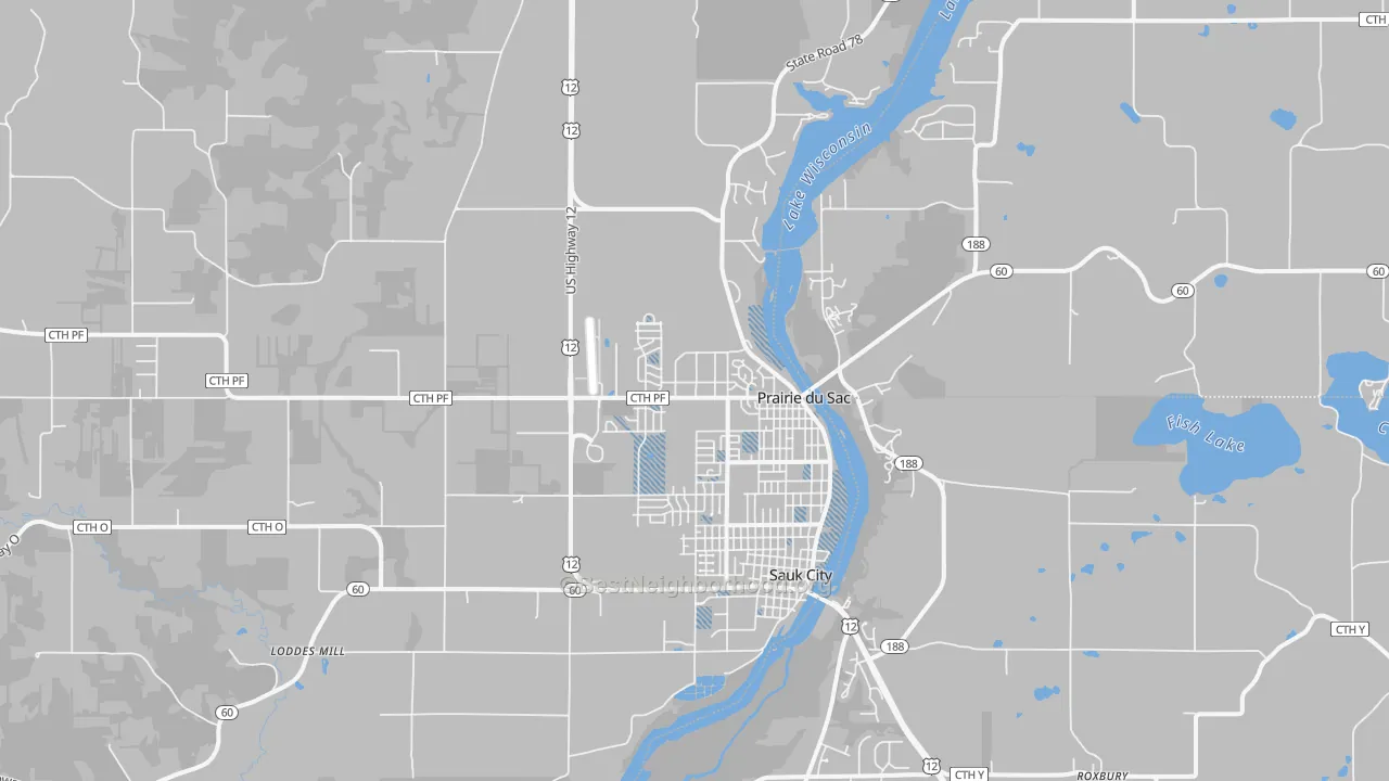Transit Grade map of Prairie Du Sac, WI